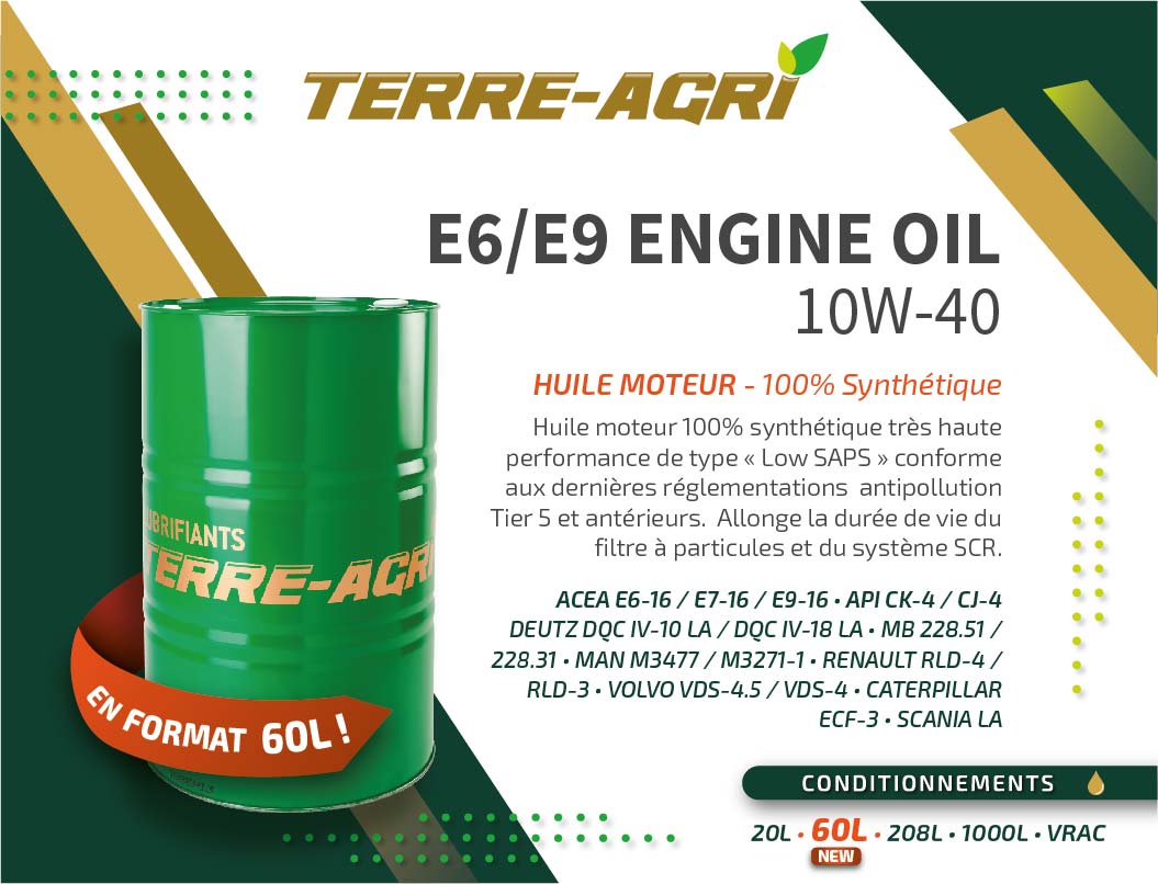 NOUVEAU : E6/E9 ENGINE OIL 10W-40 existe maintenant en 60L !!!